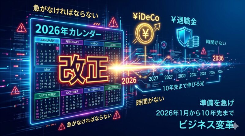 2026年1月施行の退職金10年ルールのスケジュール図解