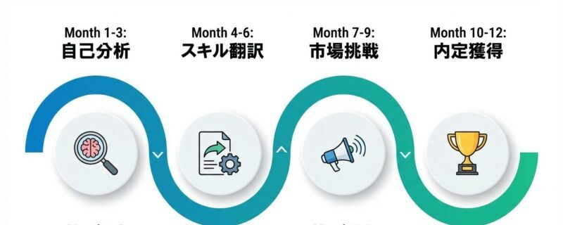 40代銀行員の転職成功に向けた12ヶ月のステップバイステップ・ロードマップ