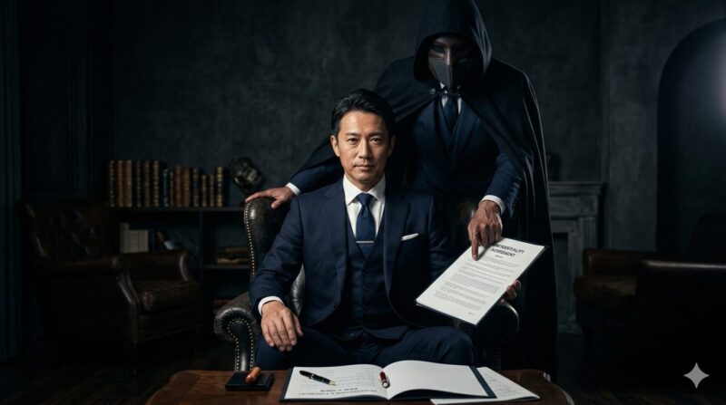 リファラル転職において、エージェントを「交渉代理人」として介入させることの安全性を象徴するイメージ。