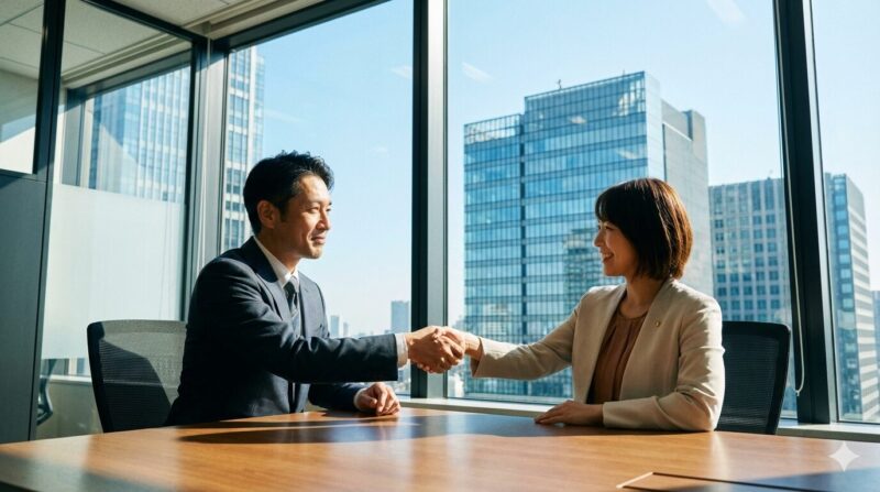 適切なエージェント選びにより、40代でのSaaS転職と年収アップを勝ち取った理想的な瞬間。