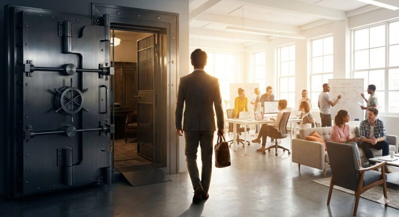 審査部行員からスタートアップCFOへ転身し成功したイメージ