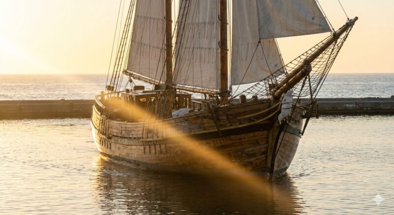 休職期間を経て、心身を回復させ、新しいキャリアの大海原へ再出発する元銀行員のイメージ。