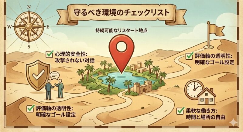 メンタルヘルスを守りながら働くための、転職先企業の環境チェックポイントリスト。