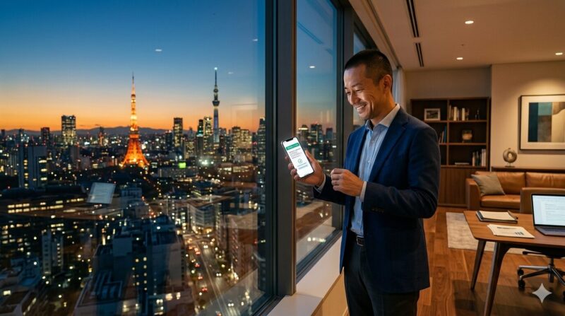 住宅ローンの呪縛から解放され、真の経済的自由と理想的なキャリアを手に入れた元銀行員の姿。