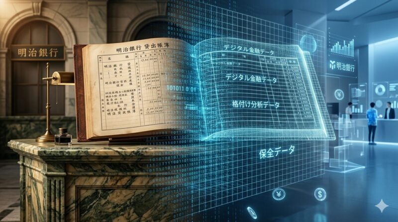 みずほFGの組織改編と銀行事務のAI代替を象徴するイメージ