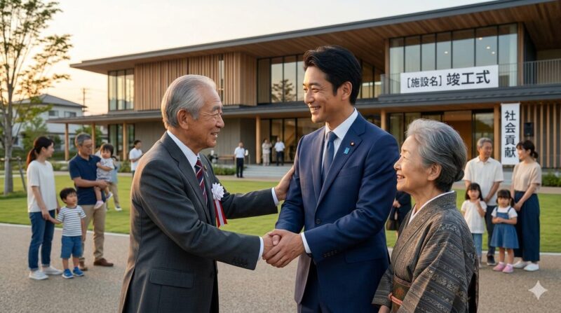 自治体アドバイザーとして地域の未来に貢献し、家族と共に豊かな生活を手に入れた成功イメージ。