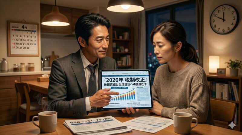 地銀再編のデータを用いて妻に転職を相談する40代銀行員