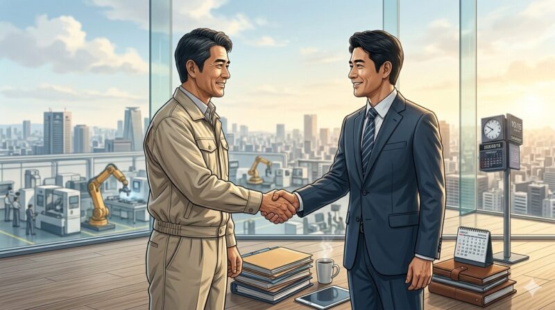 東海の優良製造業でCFO・財務責任者として歓迎される元銀行員のイメージ